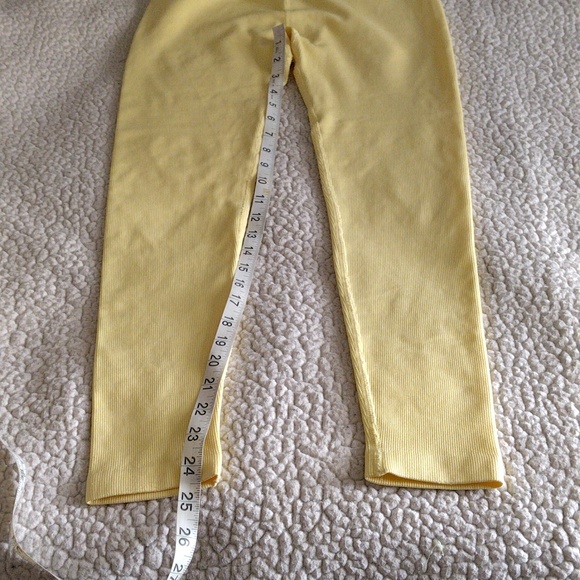 Spiritual Gangster M/L Ribbed Pastel Yellow Leggings - Picture 9 of 16